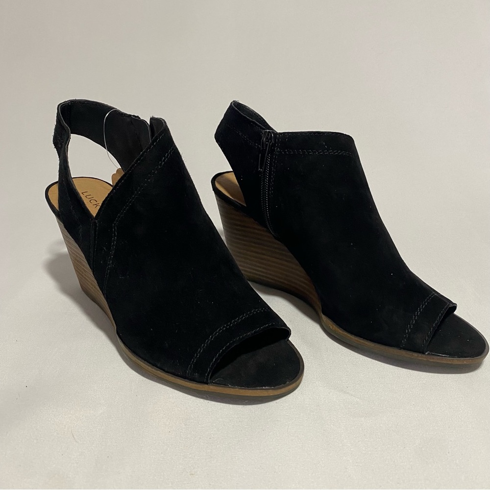 Lucky Brand Black Suede Heels